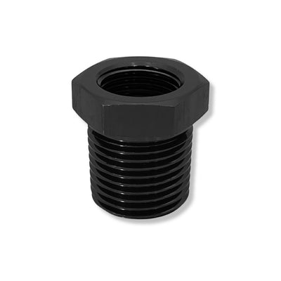 1/2" -14 NPT to 1/4" -18 NPT Reducer - Black - 991205BK by AN3 Parts