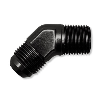 AN6 to 1/4" -18 NPT 45° Male Adapter - Black - 982306BK by AN3 Parts