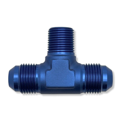 AN8 Male Tee Adapter With 3/8" -18 NPT On Branch - Blue - 982508 by AN3 Parts