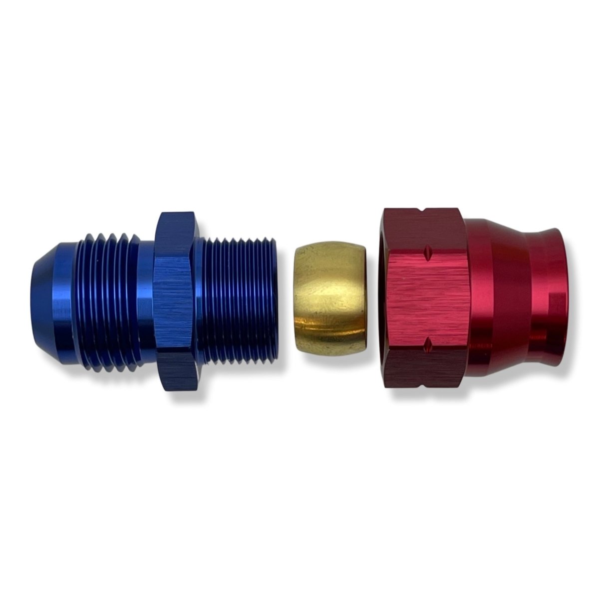 -10 AN MALE TO 5/8" TUBING - RED/BLUE - 165010 by AN3 Parts