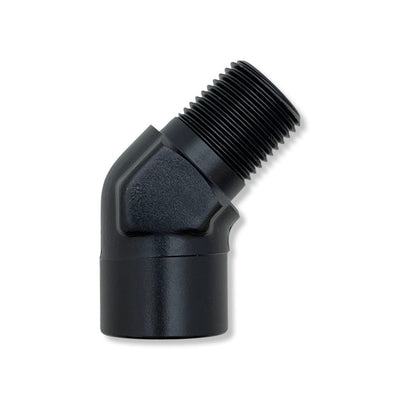 1/2" -14 NPT Female to Male 45° Adapter - Black - 991504BK by AN3 Parts