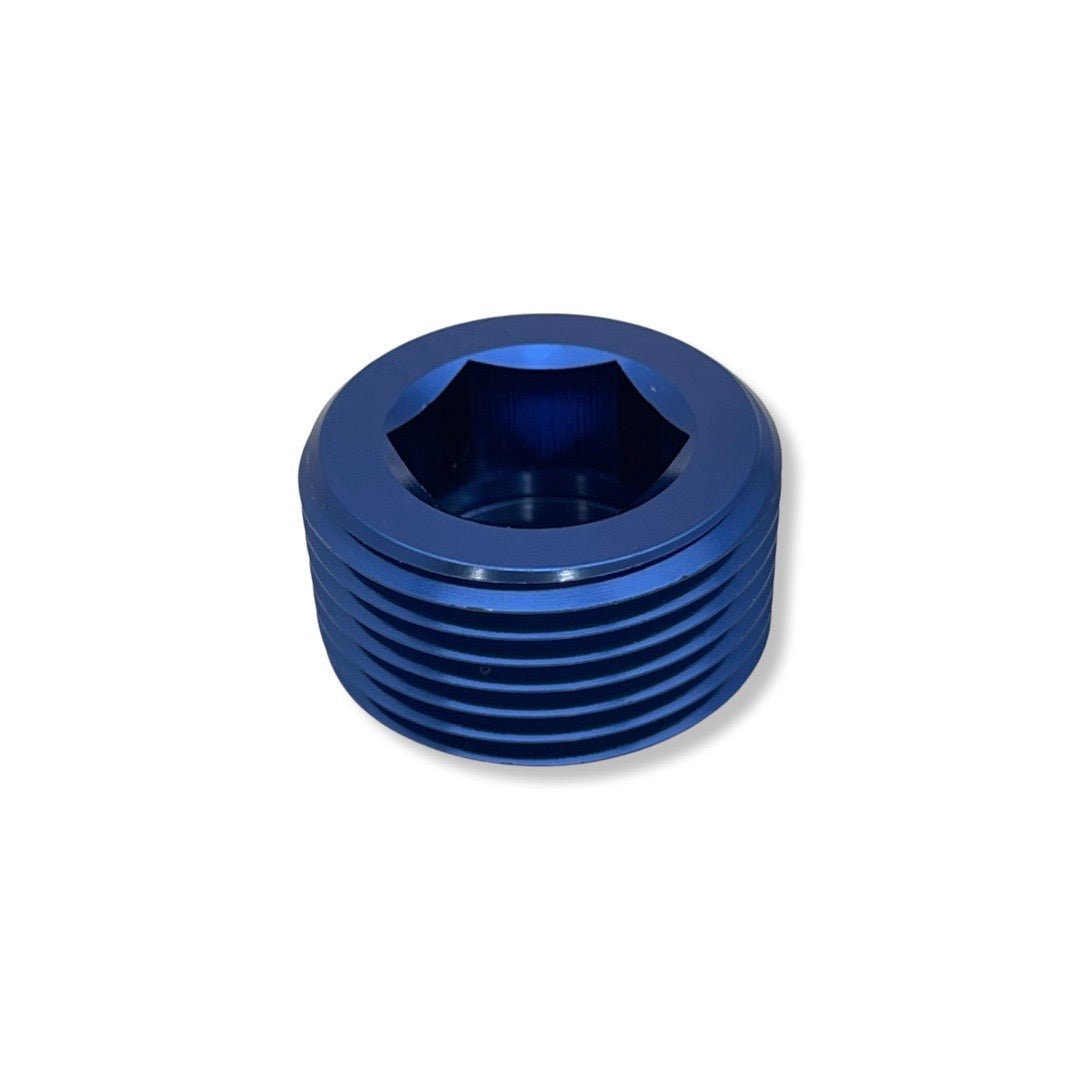 3/8" -18 NPT Hex Head Plug - Blue - 993204 by AN3 Parts