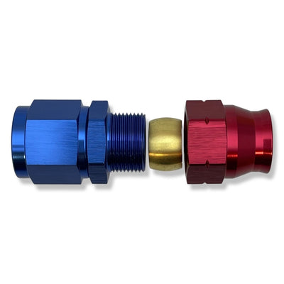 -6 AN FEMALE TO 5/16" TUBING - RED/BLUE - 165156 by AN3 Parts