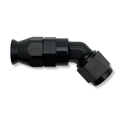 -6 AN JIC 45° DEGREE FORGED SMOOTHBORE PTFE HOSE REUSABLE FITTING - BLACK - 604506DBK by AN3 Parts