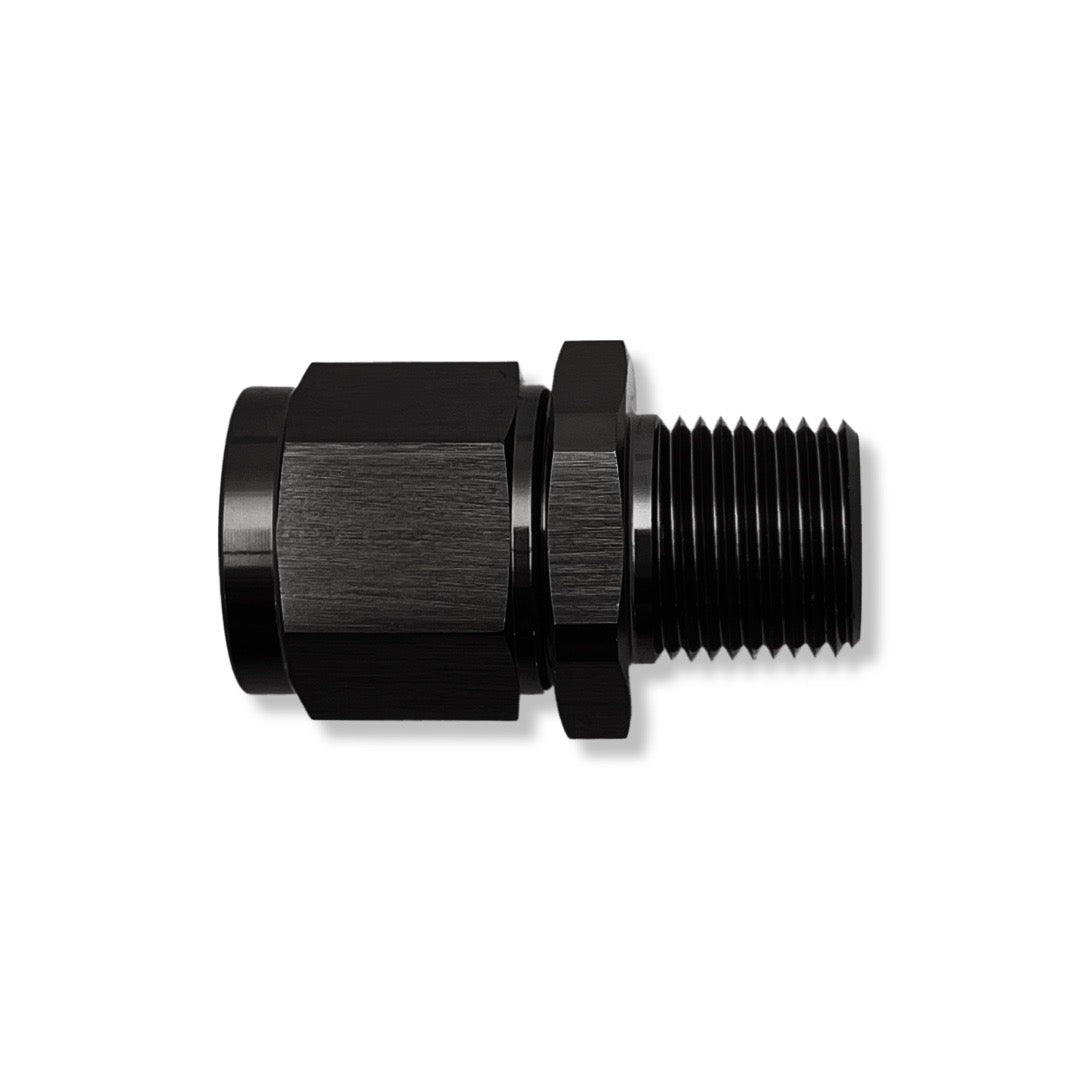 AN10 Female Swivel to 1/2" -14 NPT Male Adapter - Black - 91610DBK by AN3 Parts