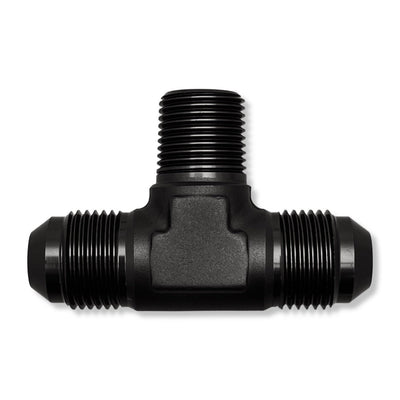 AN10 Male Tee Adapter With 1/2" -14 NPT On Branch - Black - 982510BK by AN3 Parts