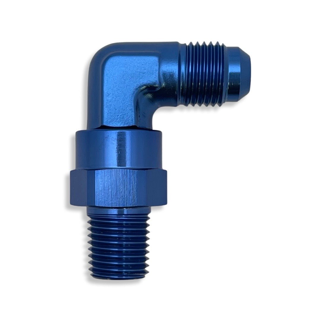 AN10 to 3/8" -18 NPT 90° Male Swivel Adapter - Blue - 922111 by AN3 Parts