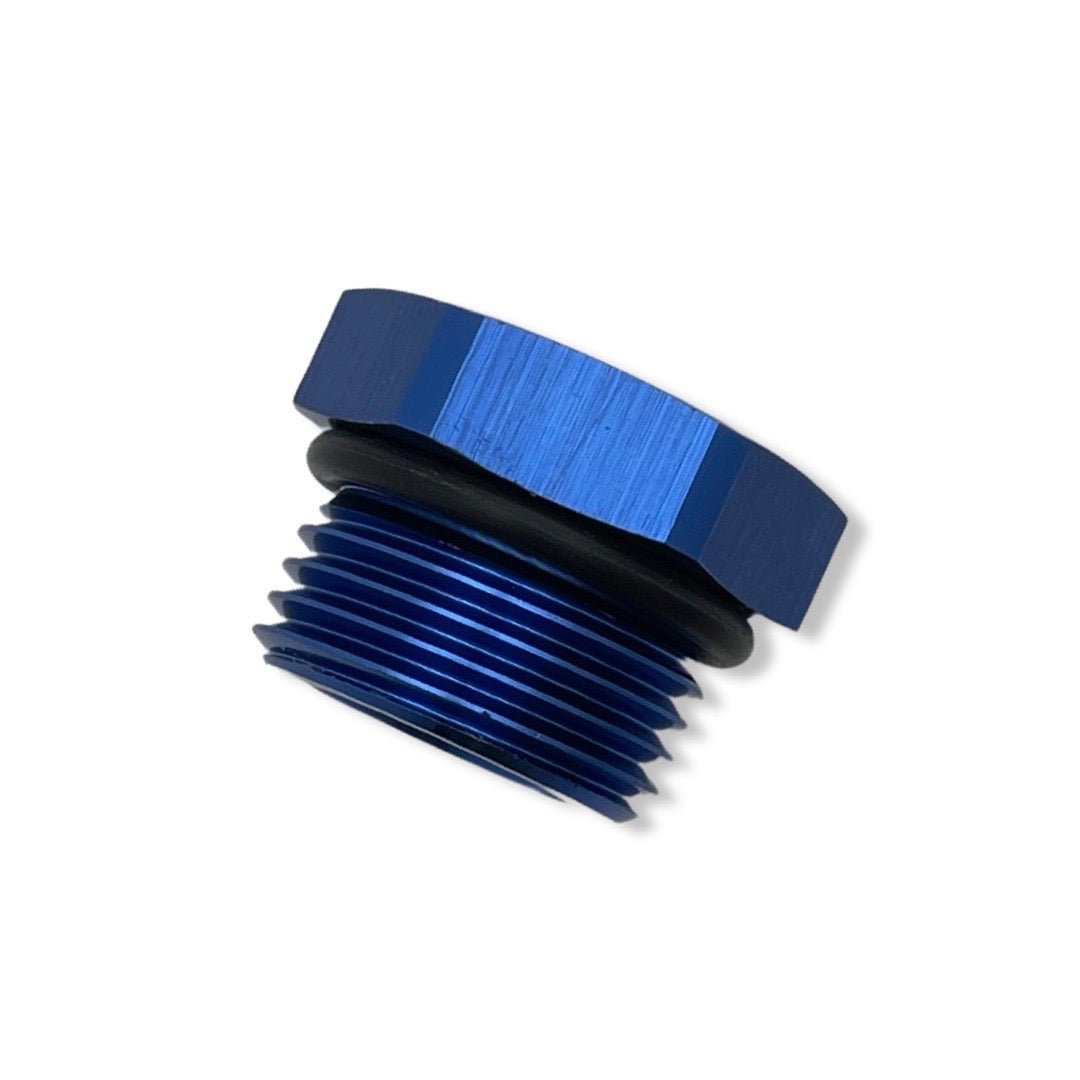 AN12 Male Port Plug - Blue