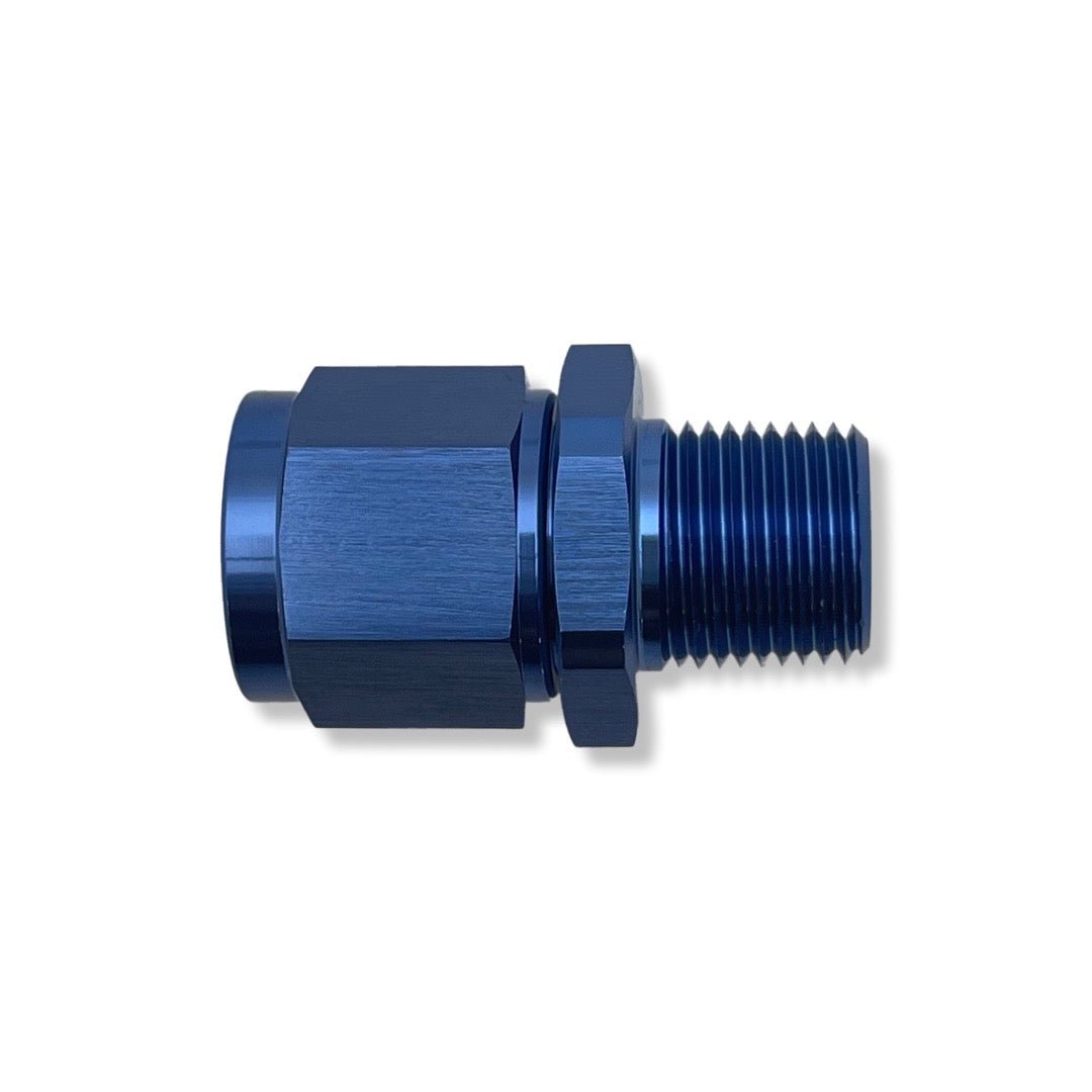 AN4 Female Swivel to 1/4" -18 NPT Male Adapter - Blue - 91644D by AN3 Parts