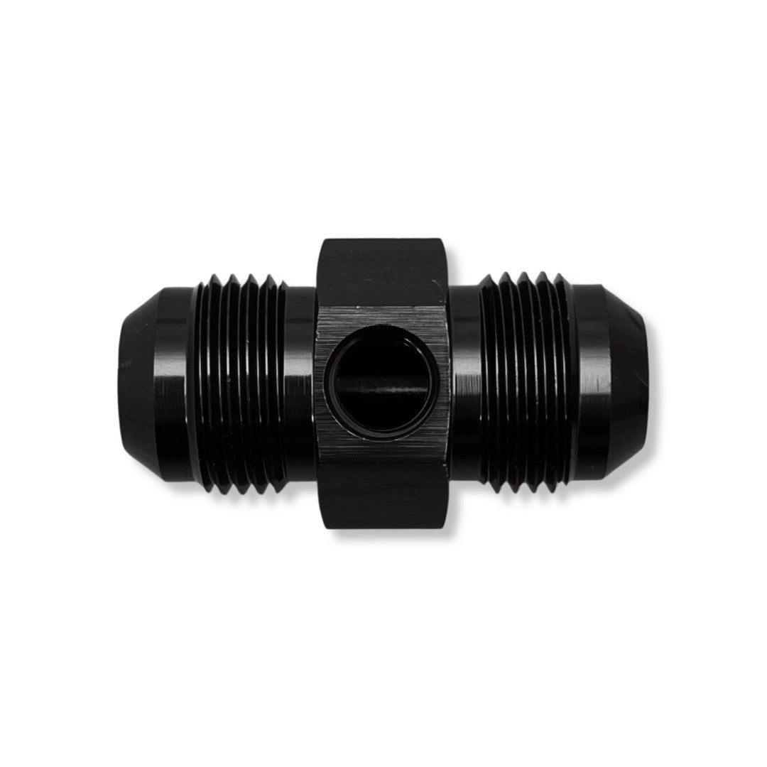 AN4 Male With 1/8" -27 NPT Port Gauge Adapter - Black - 100104BK by AN3 Parts