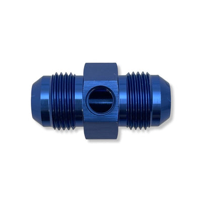 AN4 Male With 1/8" -27 NPT Port Gauge Adapter - Blue - 100104 by AN3 Parts