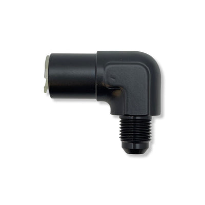 AN6 to 3/8" Female Tube 90° EFI GM Adapter - Black - 109101BK by AN3 Parts