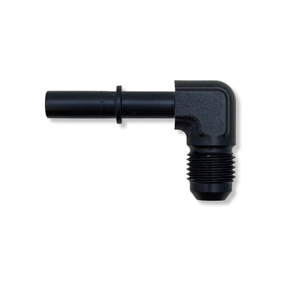 AN6 to 3/8" Male Tube 90° EFI GM Adapter - Black - 10320190BK by AN3 Parts