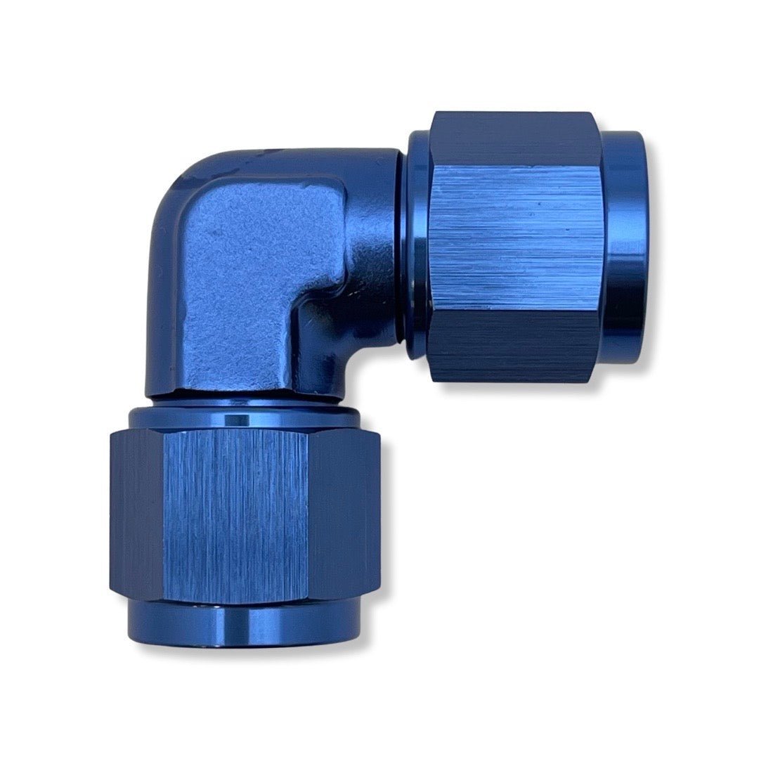 AN8 90° Forged Female Adapter - Blue - 934108 by AN3 Parts