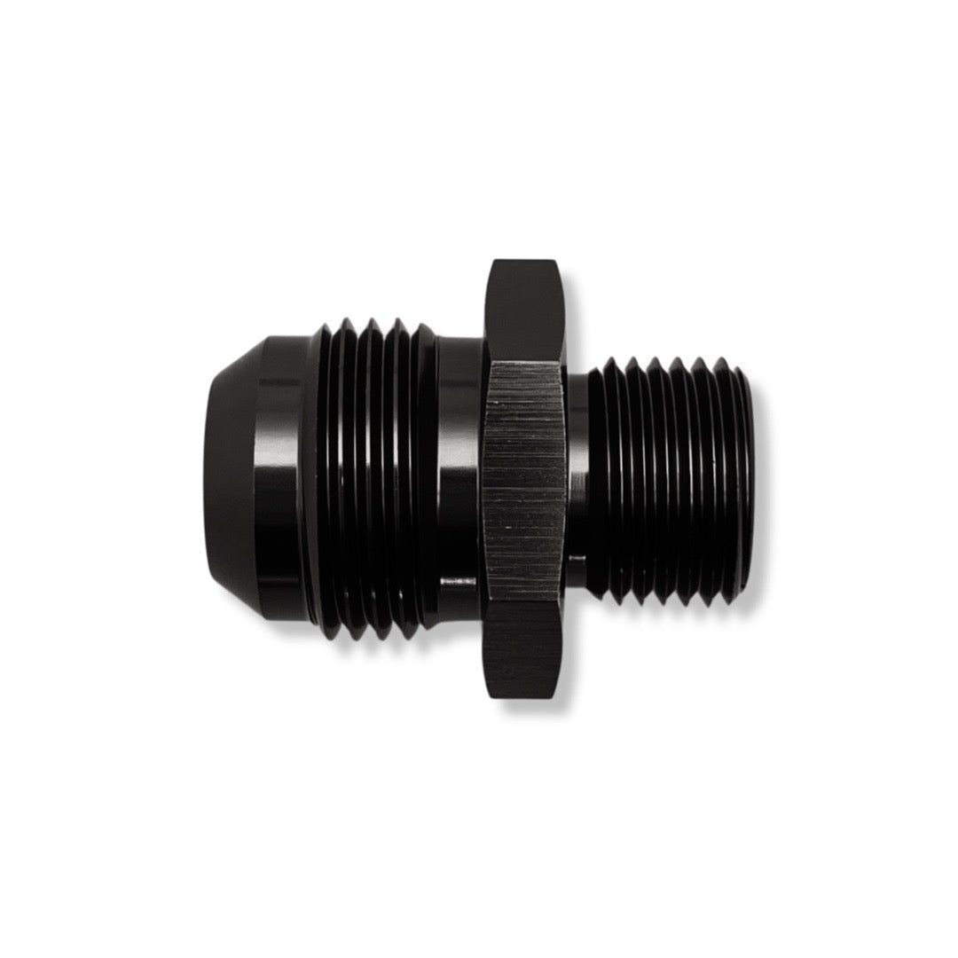 AN8 to 1/2" -14 BSP Male Adapter - Black - 7410808DBK by AN3 Parts