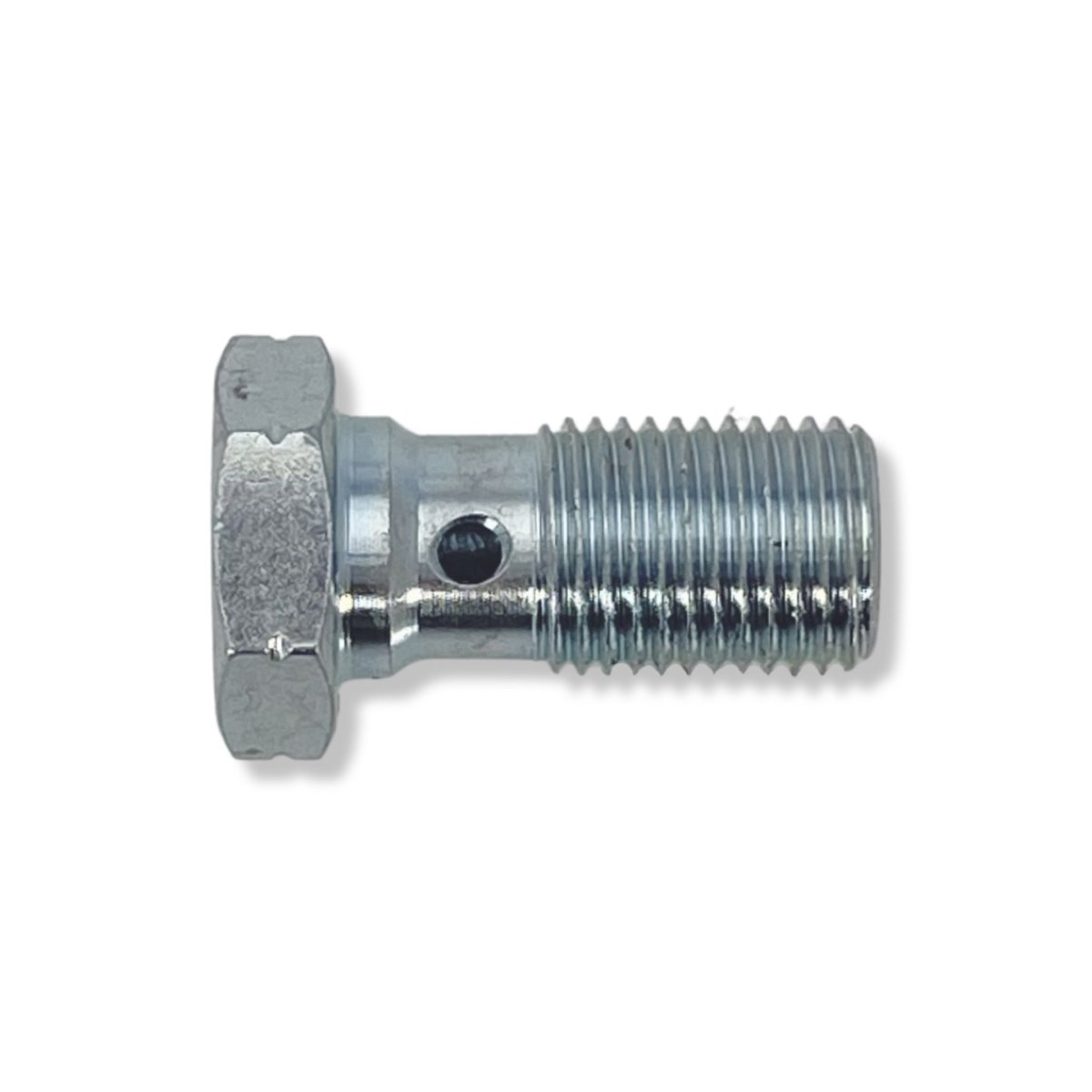 thumbnail image 2 of M10x1.0 Aluminum Single Banjo Fitting – 20mm – Metric Brake Hose End Adapter – Mking 2 of 6